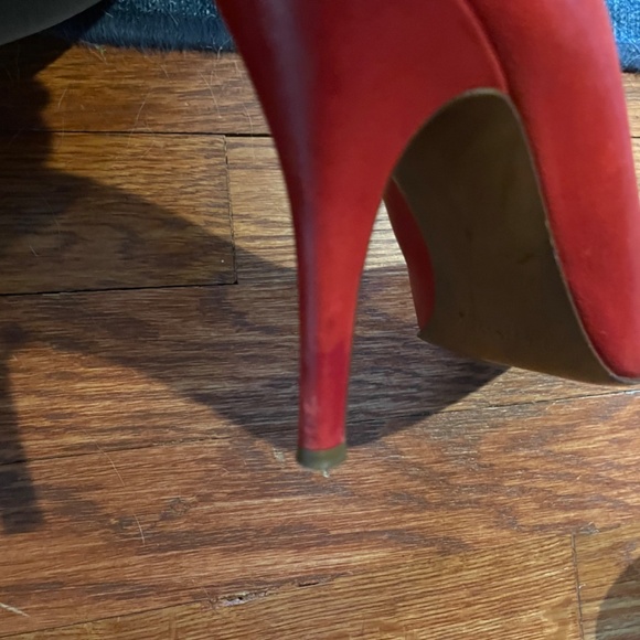 JCrew Red Leather High Heels Shoes Womens 8 - Picture 3 of 5